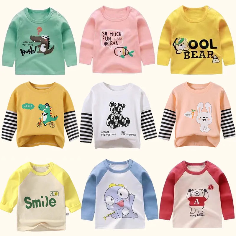 Children's Clothing Boys Girls T-Shirt kids clothes Cartoon Tops Long Sleeve Baby Clothing Autumn Winter Cotton Print Sweatshirt | Girl's Tops | TageUnlimited