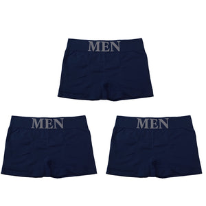 3Pcs/Lot Men Panties Underwear Boxers Breathable Man Boxer Solid Underpants Comfortable Male Brand Shorts Black Blue Underwear | TageUnlimited