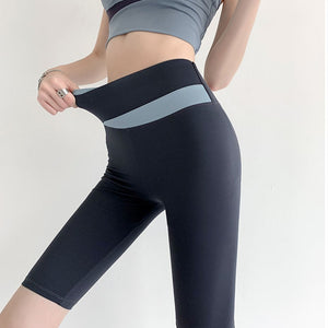 Seamless Biker Shorts Women Fitness Casual High Waist Fashion Summer Slim Knee-Length Bottoms Black Cycling Shorts Streetwear | TageUnlimited