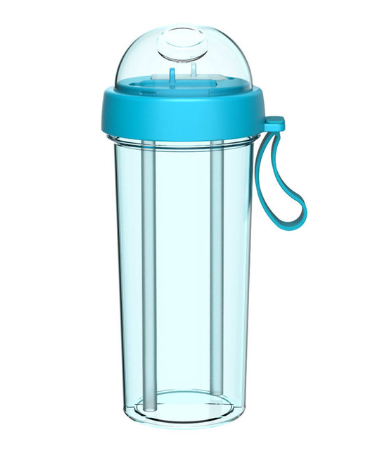 420/600ML Double Drinking Cup Double Straw Couple Water Mug Dual Purpose Portable Large Kettle Student Outdoor Water Bottle. | Drinkware | TageUnlimited