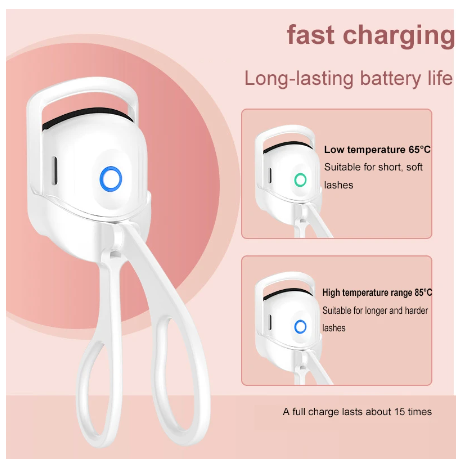 Eyelash Curler Portable Electric Heated Comb Eye Lash Perm Long Lasting Eyelashes Curls Thermal Eyelash Curler Makeup Tools. | TageUnlimited