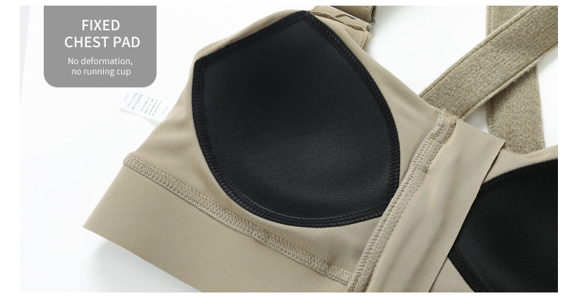 High-strength Sports Bra Women's Shockproof Running Big Chest Small Front Zipper Fitness Yoga Clothing Vest. | Apparel | High Impact Zip Front Sports Bra | TageUnlimited