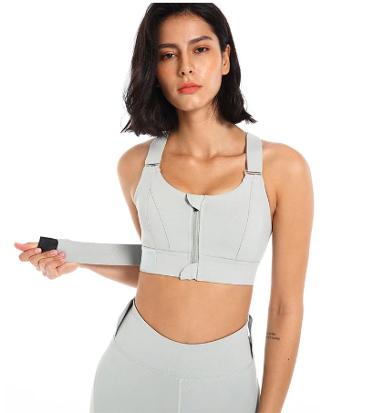 High-strength Sports Bra Women's Shockproof Running Big Chest Small Front Zipper Fitness Yoga Clothing Vest. | Apparel | High Impact Zip Front Sports Bra | TageUnlimited