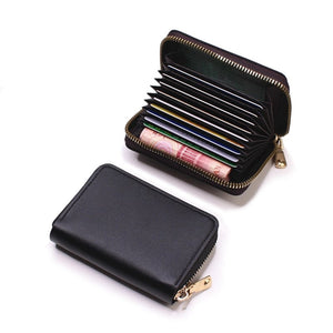 Business Card Holder Wallet Women/men Gray Bank/ID/Credit Card Holder 20 Bits Card Wallet PU Leather Protects Case Coin Purse | TageUnlimited