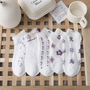 5 Pairs Of Women Socks Cartoon Cotton Socks. | TageUnlimited