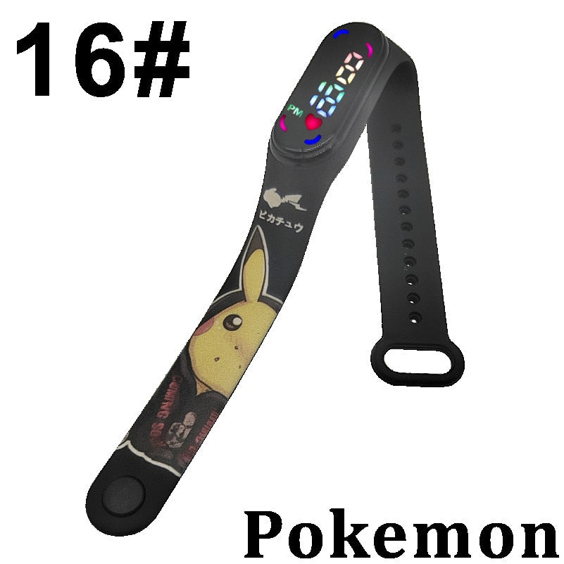 Pokemon Digital Watch Anime Pikachu Squirtle Eevee Charizard Student Silicone LED Watch Kids Puzzle Toys Children Birthday Gifts | TageUnlimited