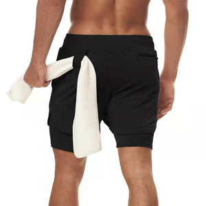 Outdoor Camo Running Shorts 2 In 1 Double-Deck Quick Dry Fitnes Jogging Workout Men Sports Short Pants Easy To Carry Sweat Towel | TageUnlimited