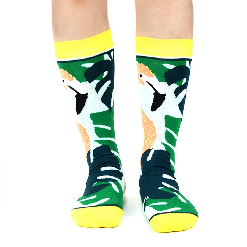 Fashion Colorful Autumn Winter Stocking  Women Socks  Plant Hedgehog Slothsi Cotton Socks Personality Straight Trendy Socks | TageUnlimited