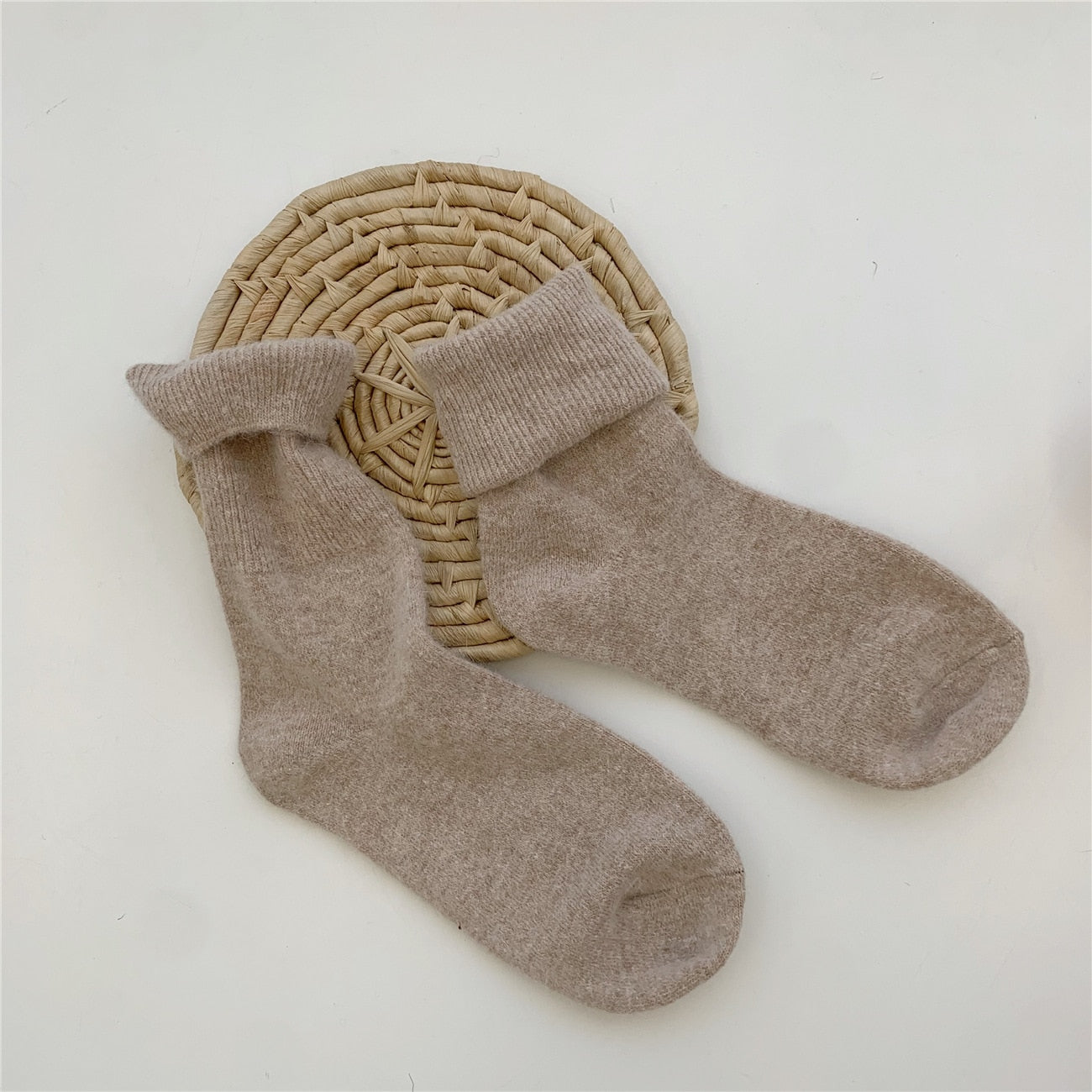Solid Rabbit Hair Woman Socks Winter Thick Warmer Long Socks Japanese Kawaii Cute Thermal Cashmere Christmas Sock New Year Gifts | TageUnlimited