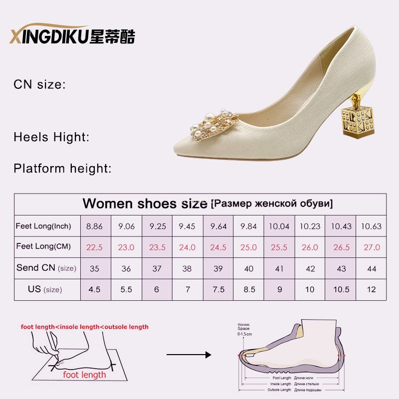 Autumn New Ladies High Heels Pointed Toe Shaped Heel High 5cm and 7cm Wedding Shoes Square Buckle Travel Banquet Shoe High Heels | TageUnlimited
