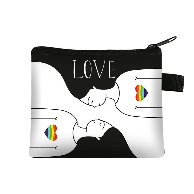LGBT Love Wins Coin Purse Rainbow Purses Girls Wallet Money Bags Key Card Wallet Zipper Change Case Purses Holder Small Pouch