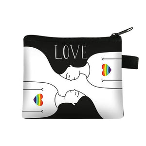 LGBT Love Wins Coin Purse Rainbow Purses Girls Wallet Money Bags Key Card Wallet Zipper Change Case Purses Holder Small Pouch