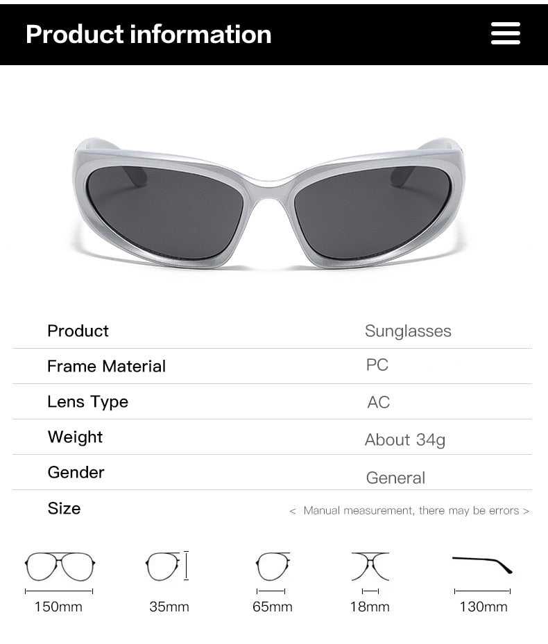 Popular Women Sunglasses  Punk Sunglasses Unique Sports Sun Glasses Men UV400 Goggle Shades Mirror Colorful Y2k Eyewear | TageUnlimited