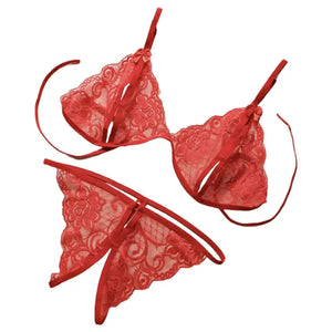Exotic Lingerie Lace Babydoll Open Bra Set Sexy Mini Briefs Micro Thong Transparent Lace ltra-thin Sexual Panty Matching Bra