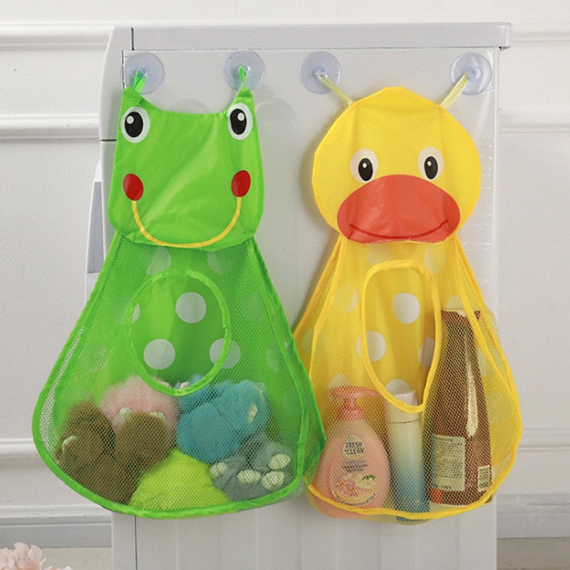 Baby Bath Toys Cute Duck Frog Mesh Net Toy Storage Bag Strong Suction Cups Bath Game Bag Bathroom Organizer Water Toys for Kids | TageUnlimited