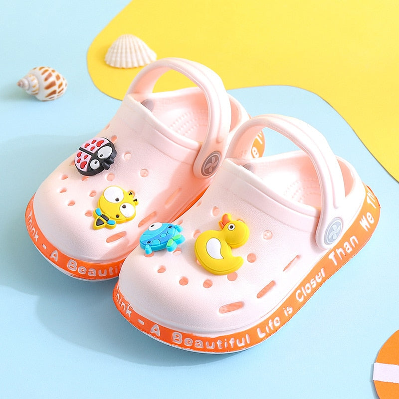 Kids Sandals  Hole Shoes Slippers Soft Anti-Skid Cartoon DIY Design Hole Baby Shoes Sandy Beach For Boys Girls | TageUnlimited