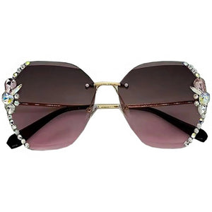 Luxury Brand Design Vintage Rimless Rhinestone Sunglasses Women Men Fashion Gradient Lens Sun Glasses Shades for Female | TageUnlimited