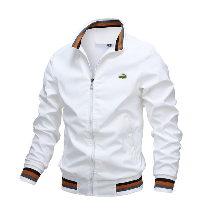 Autumn and Winter Men Stand Collar Casual Zipper Jacket Outdoor Sports Coat Windbreaker Jacket for Men | TageUnlimited