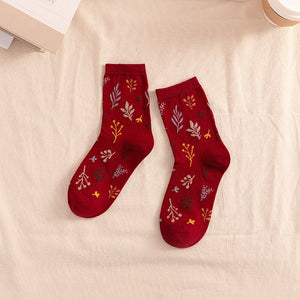 Woman Socks Japanese Style Print Girls Sweet Long Socks Korean Fashion Cotton Soft Harajuku Retro Vintage Streetwear Crew Socks | TageUnlimited