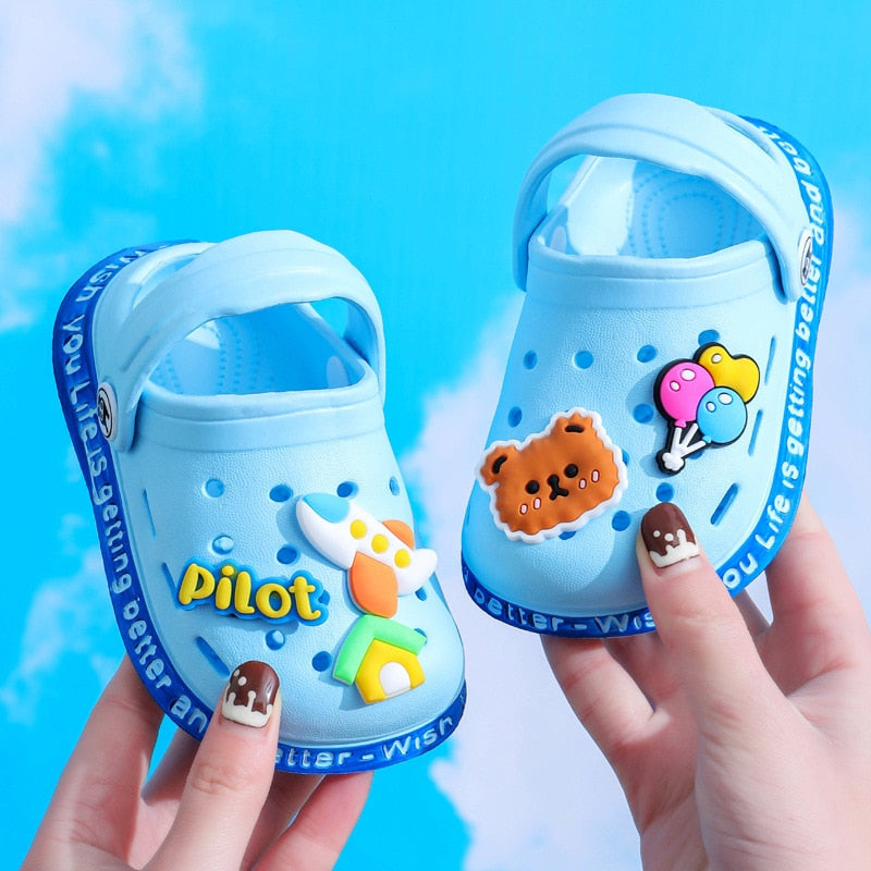 Summer Kids Sandals Children Hole Shoes Slippers Soft Anti-Skid Cartoon DIY Design Hole Baby Shoes Sandy Beach For Boys Girls | TageUnlimited