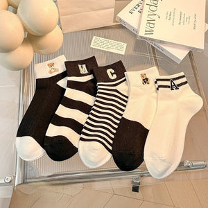5 Pairs Of Women Socks Cartoon Cotton Socks. | TageUnlimited