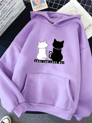 Streetwear Hoodies Fashion Women Sweatshirt Autumn Winter Long Sleeve Harajuku Hooded Sweater Korean Cartoon Cat sudadera mujer | 0 | TageUnlimited