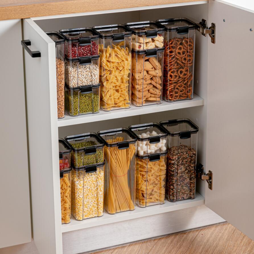Food Storage Containers Kitchen Storage Organization Kitchen Storage Box Jars Ducts Storage for Kitchen PET Food Storage Box Lid | TageUnlimited