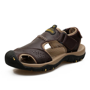 Genuine Leather Men Shoes Summer New Large Size Men&#39;s Sandals Men Sandals Fashion Sandals Slippers | TageUnlimited