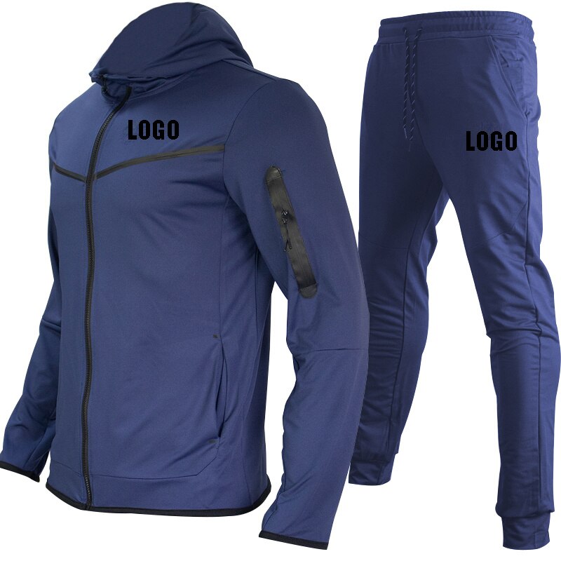 Tech Custom logo Men's Tracksuits Set Long Sleeve Causal Full Zip Running Sports Sweatsuit For Men 2 Piece Outfits | TageUnlimited