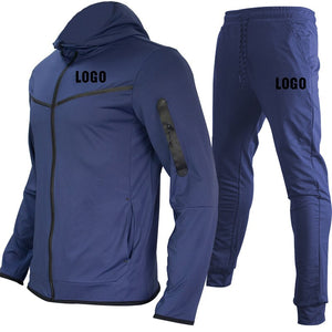 Tech Custom logo Men's Tracksuits Set Long Sleeve Causal Full Zip Running Sports Sweatsuit For Men 2 Piece Outfits | TageUnlimited