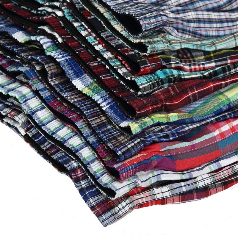 New Classic Plaid men arrow pants casual fashion brand High quality boxer 4pcs/lot mens Cotton boxers men shorts underwear | TageUnlimited