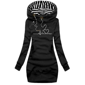 Women Sweater Dress Hooded  Spring Autumn Ladies Long Sleeve Hoodie Dress Autumn Winter Casual Slim Sweater Hoodies Dress | 0 | TageUnlimited