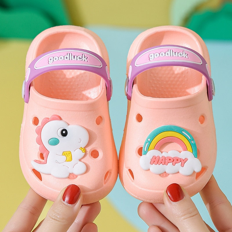Kids Sandals  Hole Shoes Slippers Soft Anti-Skid Cartoon DIY Design Hole Baby Shoes Sandy Beach For Boys Girls | TageUnlimited