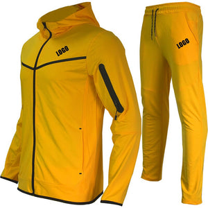 Tech Custom logo Men's Tracksuits Set Long Sleeve Causal Full Zip Running Sports Sweatsuit For Men 2 Piece Outfits | TageUnlimited