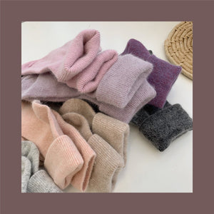 Solid Rabbit Hair Woman Socks Winter Thick Warmer Long Socks Japanese Kawaii Cute Thermal Cashmere Christmas Sock New Year Gifts | TageUnlimited