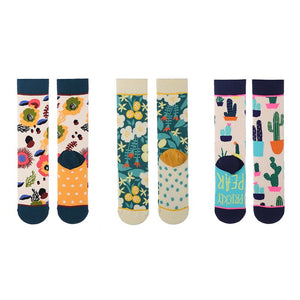 Autumn and winter socks women stockings plant cactus graffiti cotton socks personality fashion straight trendy socks | TageUnlimited