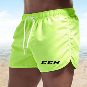 CCM Brand Men Stretch Swim Trunks Quick Dry Beach Shorts Drawstring Boxer Briefs Soccer Tennis Training Short | TageUnlimited