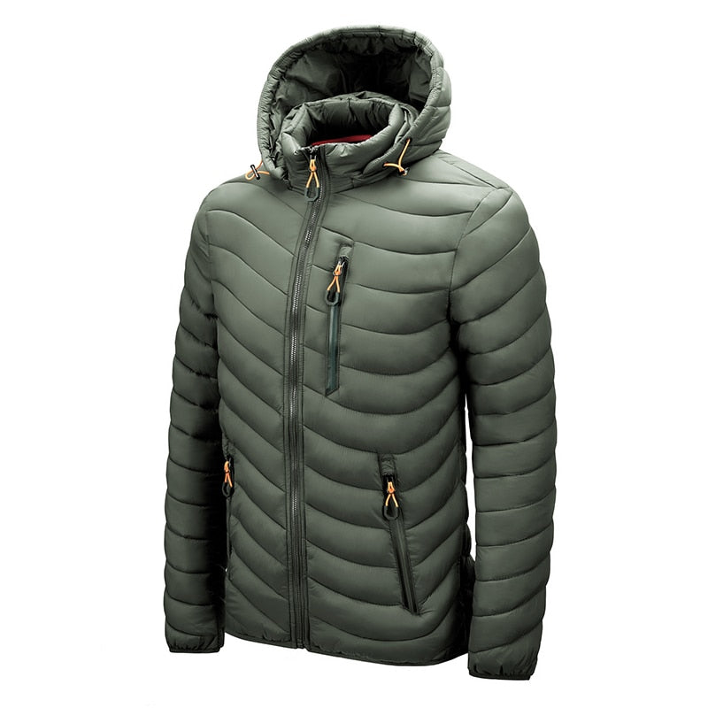 Warm Jacket Men Windbreaker  New Spring Autumn Hooded Parkas Men Fashion Casual Lightweight Cotton Padded Jacket Coat Male | TageUnlimited
