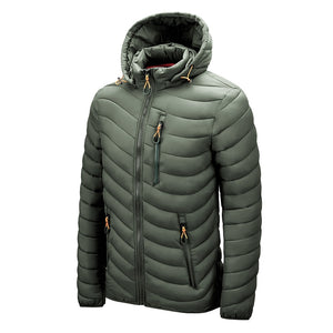 Warm Jacket Men Windbreaker  New Spring Autumn Hooded Parkas Men Fashion Casual Lightweight Cotton Padded Jacket Coat Male | TageUnlimited