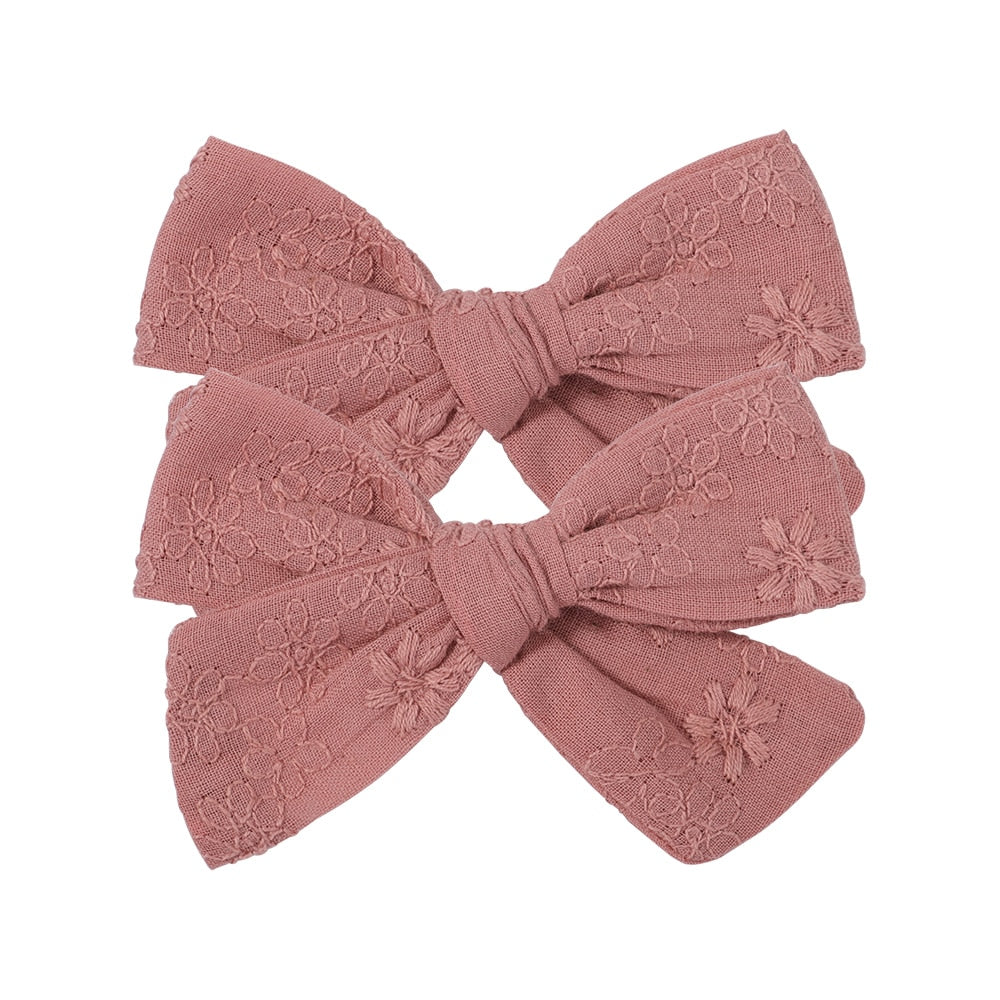 2Pcs/Set Sweet Flower Print Bowknot Hair Clips for Cute Baby Girls Cotton Bows Hairpins Barrettes Headwear Kids Hair Accessories | TageUnlimited