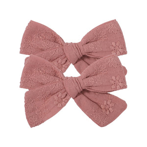 2Pcs/Set Sweet Flower Print Bowknot Hair Clips for Cute Baby Girls Cotton Bows Hairpins Barrettes Headwear Kids Hair Accessories | TageUnlimited