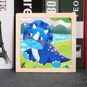 11X11CM Kids Wooden Puzzle Cartoon Animal Traffic Tangram Wood Puzzle Toys Educational Jigsaw Toys for Children GiftS | TageUnlimited