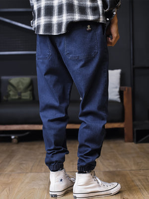 Plus Size Jeans Men Loose Joggers Streetwear Harem Jeans Cargo Pants Ankle-Length Denim Trousers | TageUnlimited