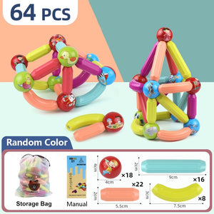 Magic Magnetic Building Blocks Toy Magnetic Construction Set Magnet Ball Sticks Rod Games Montessori Educational Toys For Kids | TageUnlimited