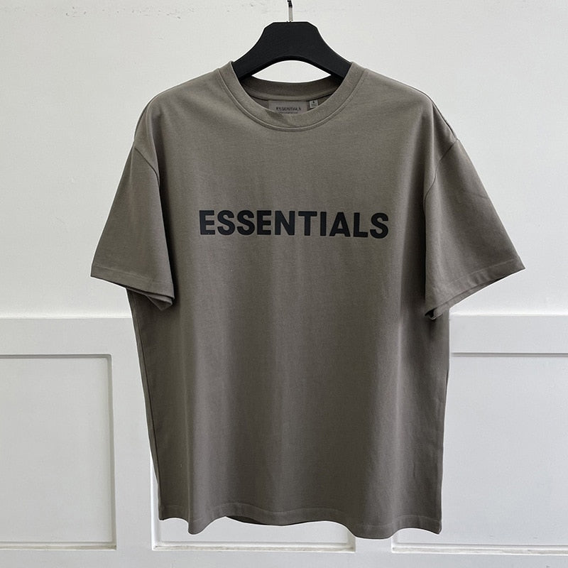 New Summer ESSENTIALS T-shirt Loose Rubber Letter logo Ovesized Short Sleeve Hip hop Unisex 100% Cotton Sports Tees | TageUnlimited