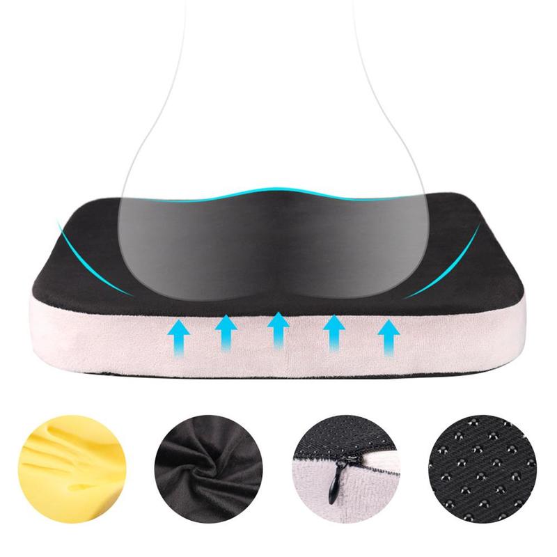 Non-Slip Orthopedic Memory Foam Coccyx Cushion for Tailbone Sciatica Back Pain Relief Cushion Comfort Office Chair Car Seat | TageUnlimited