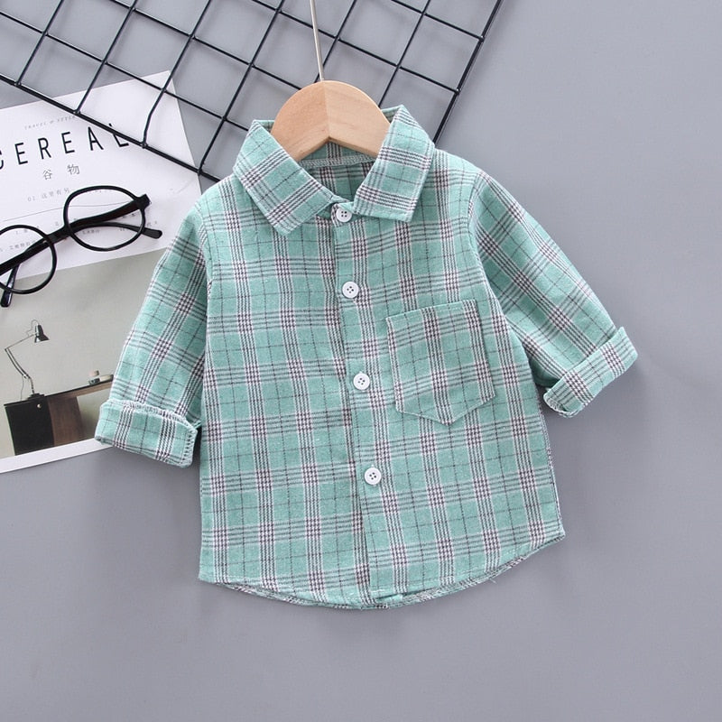 IENENS Spring Thin Shirts Baby Boys Long Sleeve Striped Print Shirts Kids Tops Tees Shirts Casual Blouse | TageUnlimited