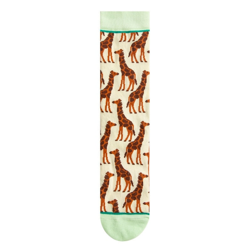 Fashion Colorful Autumn Winter Stocking  Women Socks  Plant Hedgehog Slothsi Cotton Socks Personality Straight Trendy Socks | TageUnlimited