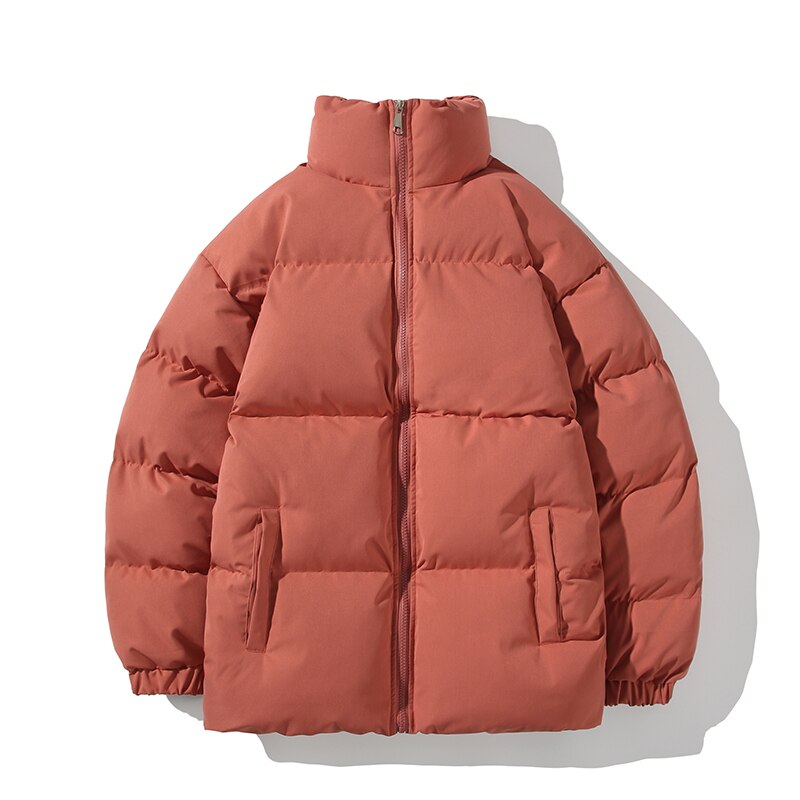 Streetwear  Warm Men Winter Coat Solid Color Casual Parka Stand Collar Fashion Oversize Women&#39;s Winter Jacket | TageUnlimited