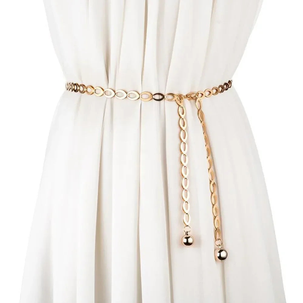 Women Fashion Belts Luxury Designer Belt Retro Silver Carved Hollow Out Chain Belt for Women Elegant Round Metal Women Belt | Women's Belts & Chains | TageUnlimited